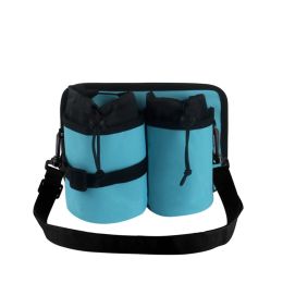 Travel Cup Holder Fits Roll on Suitcase Handles Luggage Cup Holder Bag with Shoulder Strap for Drink Beverages Coffee Mugs(Blue)
