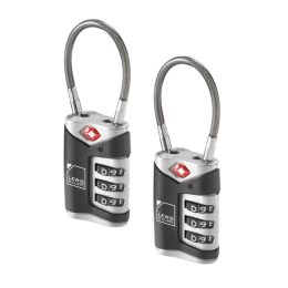 Lewis N Clark TSA-Approved Combination Luggage Lock With Steel Cable (2 Pack)