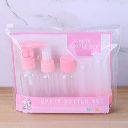 Travel Mini Makeup Cosmetic Face Cream Pot Bottles Plastic Transparent Empty Make Up Container Bottle Travel Accessories (Color: 1680 pink)