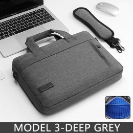 Laptop Bag Sleeve Case Protective Shoulder Carrying Case For pro 13 14 15.6 17 inch Macbook Air ASUS Lenovo Dell Huawei handbag (Color: MODEL 3-DEEP GREY, size: 15 15.6)