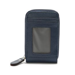 Korean Version PU Leather Fresh Casual Coin Wallet Fashion Cartoon Men Women Credit Passport Card Bag (Size: 12*7.5 * 2.5cm) (Color: Dark Blue)