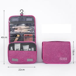 Toiletry Bag Multifunction Cosmetic Bag Portable Makeup Pouch Waterproof Travel Hanging Organizer Bag for Men Women Girls (Color: Pink)