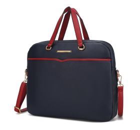 MKF Collection Rose Briefcase by Mia K (Color: Navy, Material: Vegan Leather)