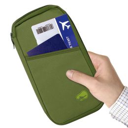 Travel Passport Wallet 12Cells Ticket ID Credit Card Holder Water Repellent Documents Phone Organizer (Color: Limon Green)