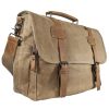 Canvas Messenger Bag for Men;  Laptop Case;  Satchel | Office Professionals;  Students;  Travel | Waxed Canvas;  Genuine Leather;  Smoked Metal Hardwa