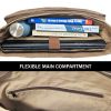 Canvas Messenger Bag for Men;  Laptop Case;  Satchel | Office Professionals;  Students;  Travel | Waxed Canvas;  Genuine Leather;  Smoked Metal Hardwa
